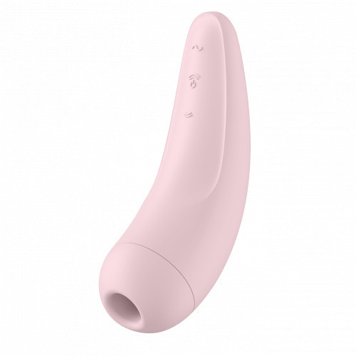 Клиторальный стимулятор с вибрацией и приложением Satisfyer Curvy 2+, розовый  #1