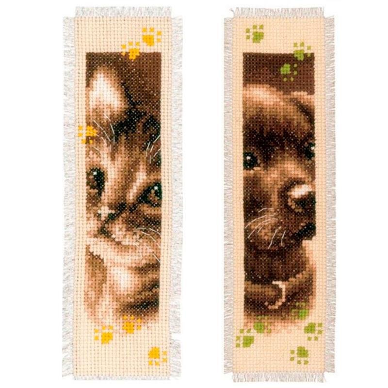 PN-0155362 Набор для вышивки крестом Vervaco Закладка Cat and Dog "Кошка и собака"  #1