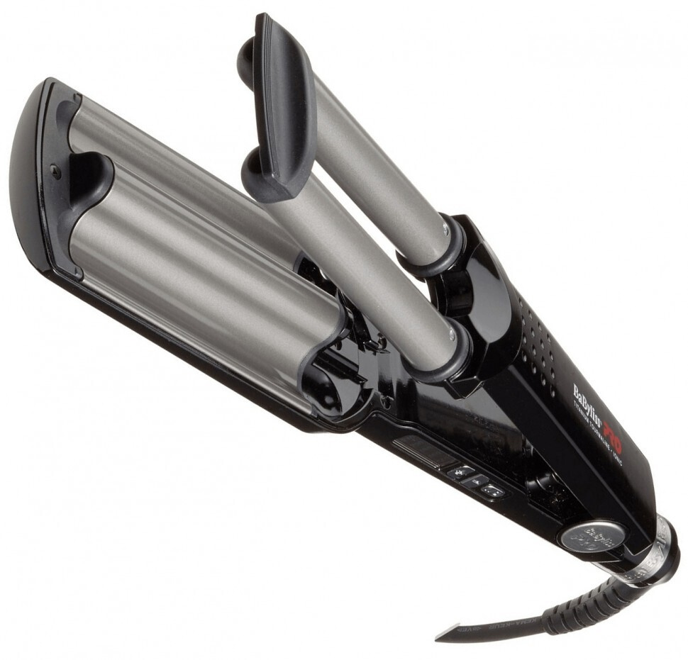 BaByliss PRO Щипцы BaByliss PRO BAB2369TTE тройная плойка Ionic 3D Waiver с терморегулятором, титан-турмалин, #1