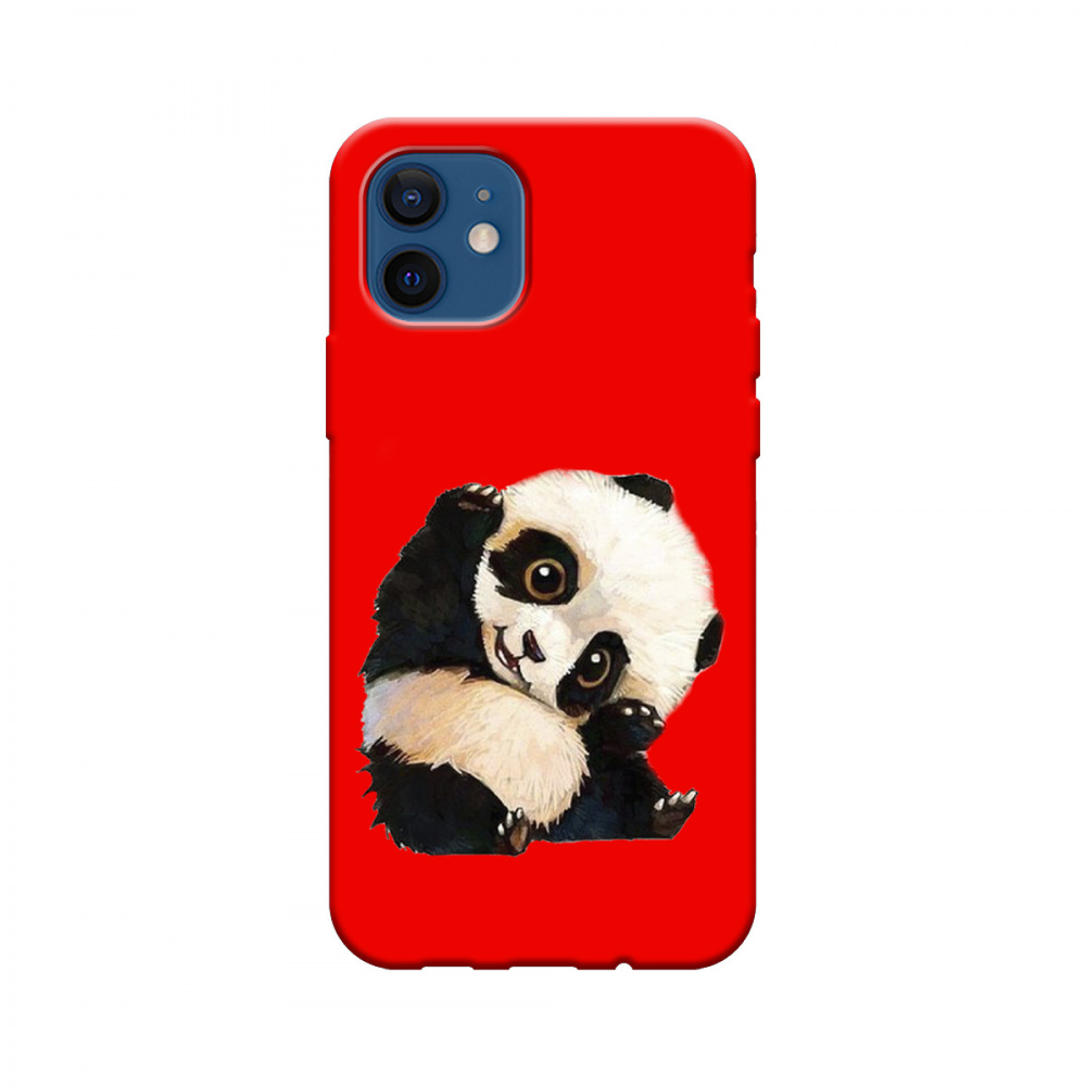 Матовый силиконовый чехол на Apple iPhone 12 Mini / Айфон 12 mini  Большеглазая панда, красный - купить с доставкой по выгодным ценам в  интернет-магазине OZON (223391773)