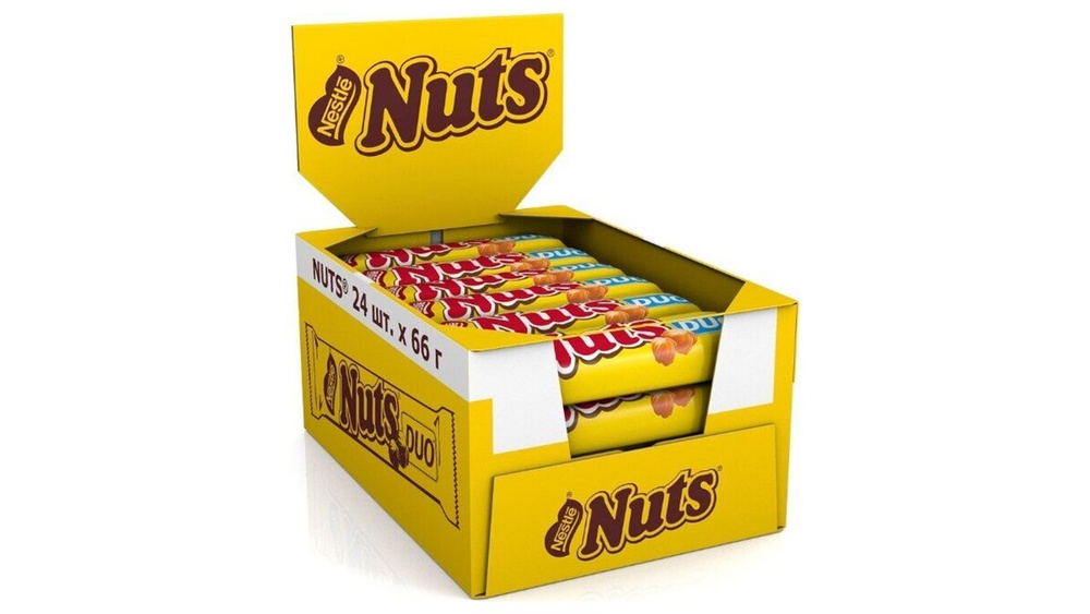 Шоколадный батончик Nuts Натс мегабайт, (набор 24 шт по 66гр)  #1
