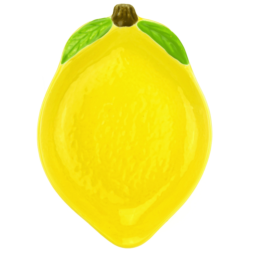 Домашняя мода Блюдо "Лимон", 1 шт, Фарфор Лимон, диаметр 15.4 см  #1