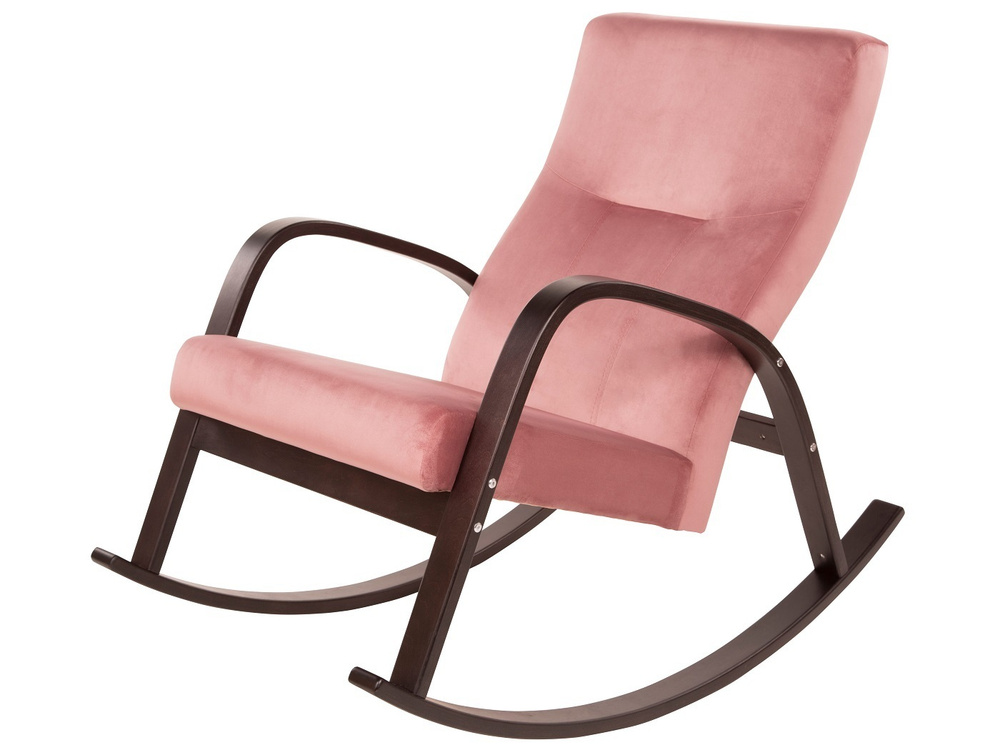 Кресло-качалка Мебелик Ирса ткань пудровый, каркас венге структура  #1