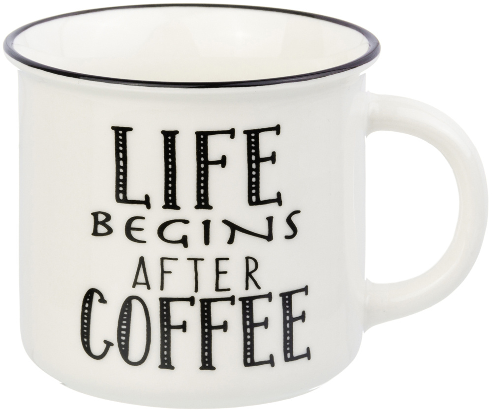Elan Gallery Кружка "LIFE begins after COFFEE", 400 мл, 1 шт #1