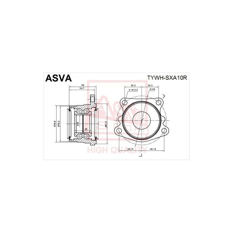 ASVA Подшипник ступицы, арт. TYWHSXA10R #1