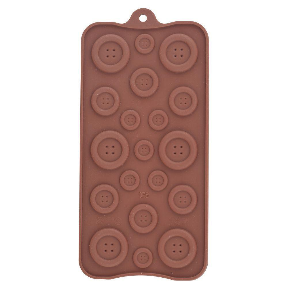 Форма для шоколадных конфет силиконовая "Пуговицы", 19 ячеек  #1