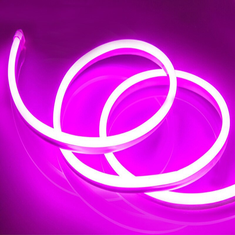 Неоновая светодиодная лента DLED 2м, 5х12мм, 12V DC, 120 LED/m, IP 67, гибкий неон, розовый  #1