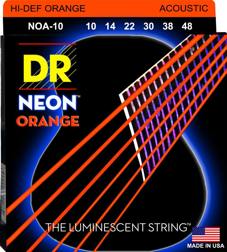 Струны для Акустической гитары Оранжевые 10-48 DR NOA-10 Neon #1