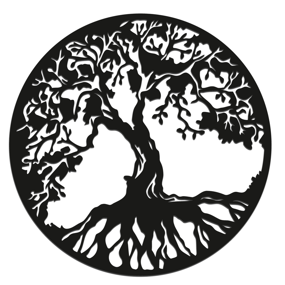 Панно "Кельтское дерево" 50 см цвет "МАТОВЫЙ ЧЕРНЫЙ" #1