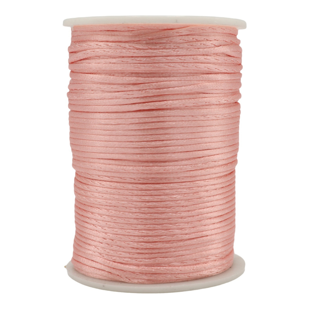Шнур атласный 2 мм х 90 м, цвет: светло-розовый, для воздушных петель  #1