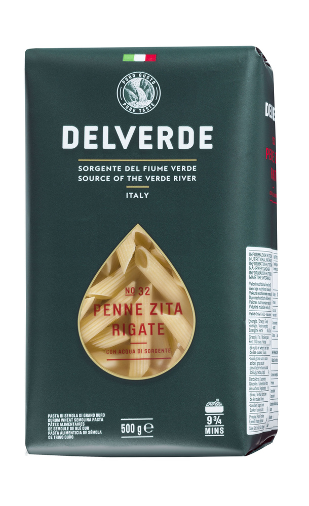 Макаронные изделия Delverde перья № 032"Пенне Дзита Ригате", без содержания яиц, 500 г  #1