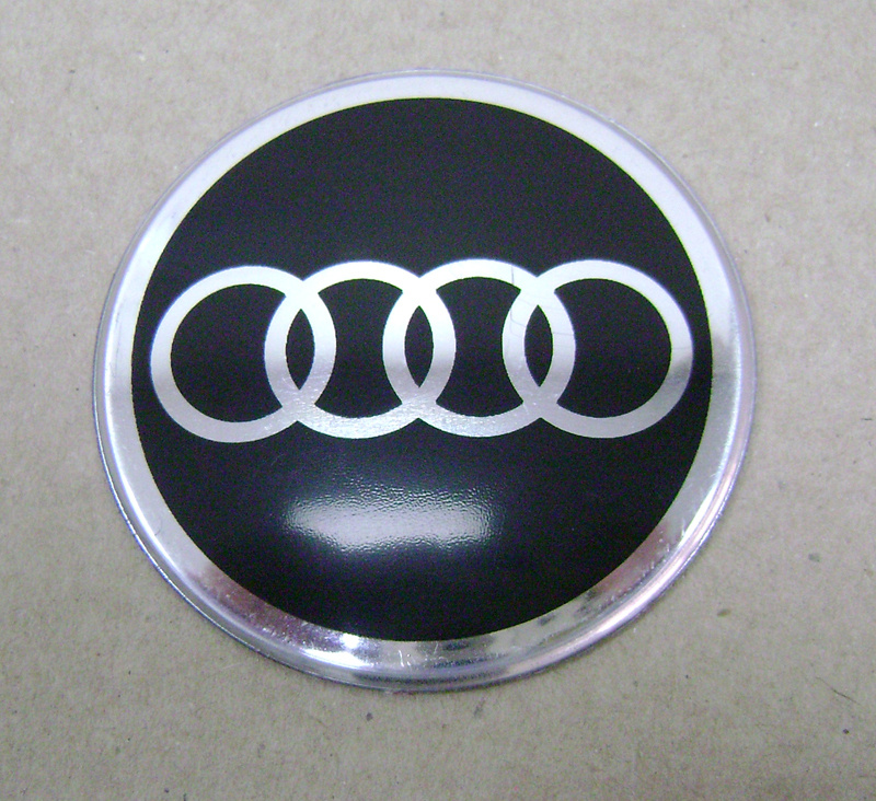 Наклейка "Audi" (диаметр 90мм.) на автомобильные колпаки, диски, компл. 4шт.  #1