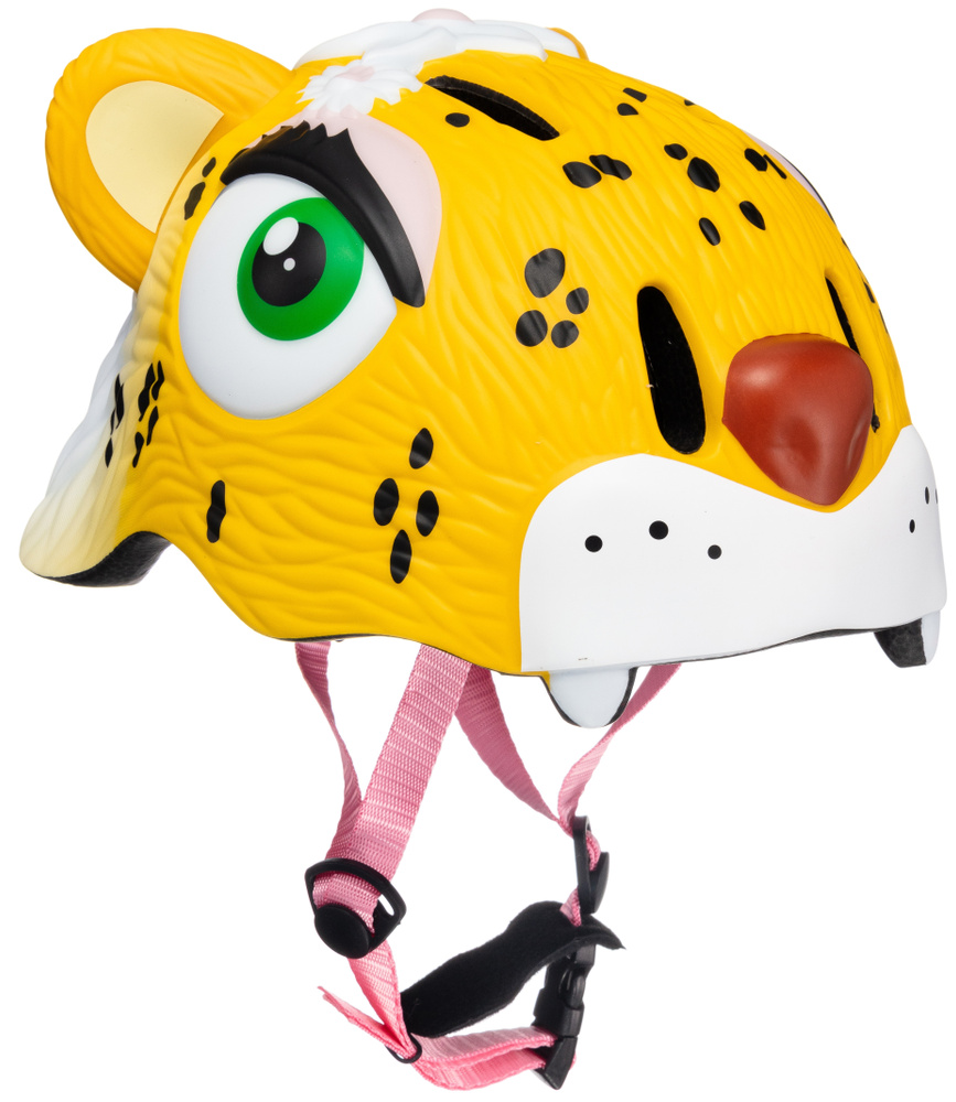Шлем Crazy Safety размер S-M (49-55 см) - Yellow Leopard/жёлтый леопард защитный велосипедный велошлем #1