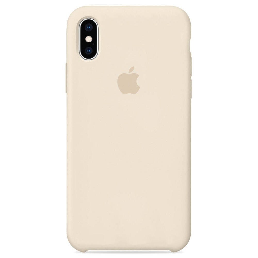 Силиконовый чехол для смартфона Silicone Case на iPhone Xs MAX / Айфон Xs MAX с логотипом, бежевый  #1