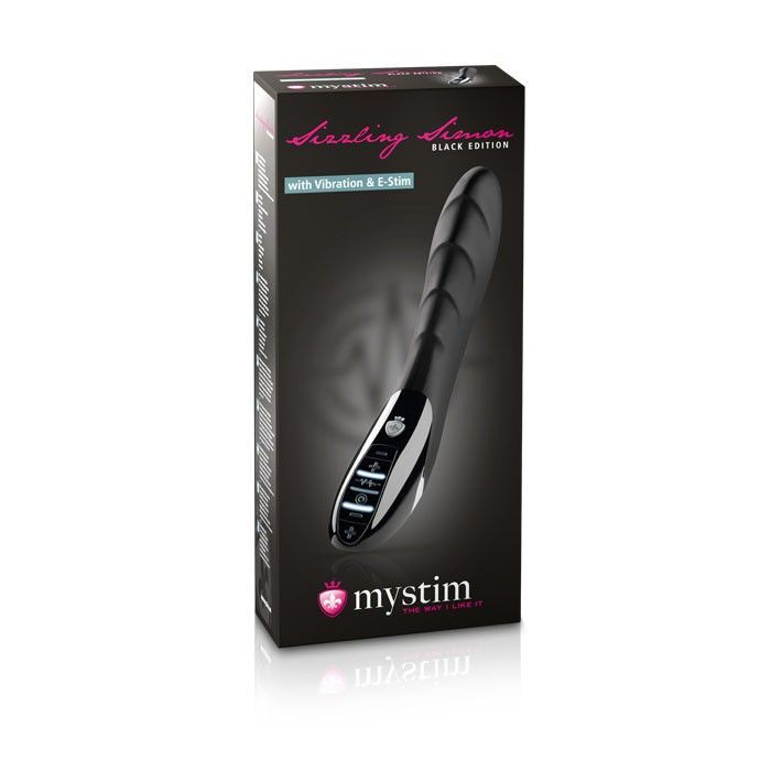 Вибратор с электростимуляцией Sizzling Simon Black Edition - 27 см. - MyStim  #1