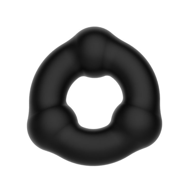 Черное эрекционное кольцо с 3 шариками #1