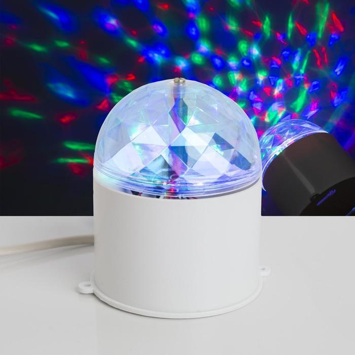 Luazon Lighting, Световой прибор "Хрустальный шар" 7.5 см, свечение RGB, 220 В, белый  #1