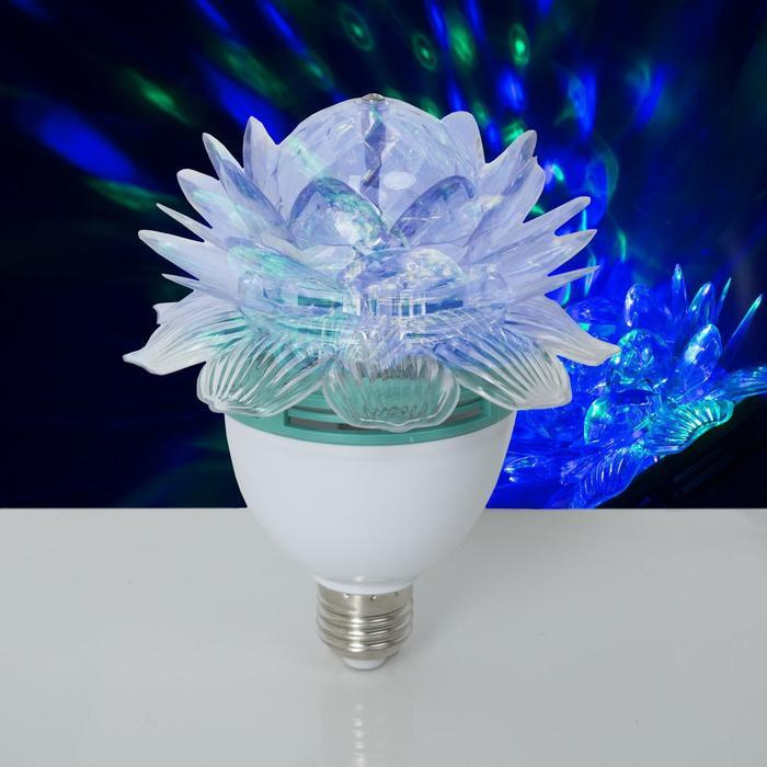 Лампа-проектор"Хрустальный Цветок", d-12,5 см. эффект зеркального шара Е27, V220 RGB  #1