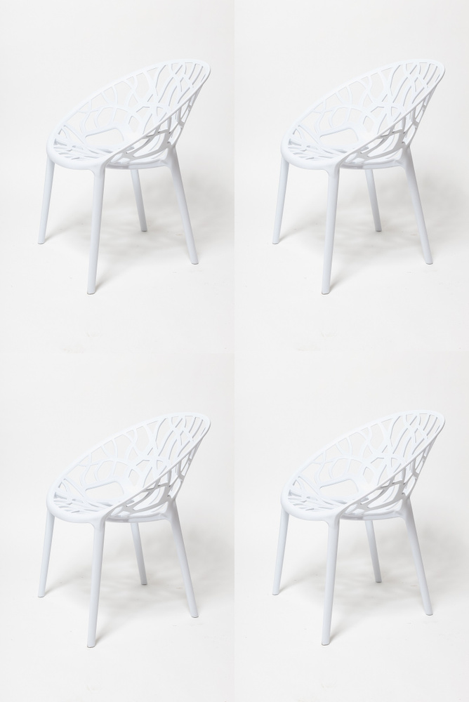 Комплект 4 стула для кухни SC - 124 белый, пластиковый #1