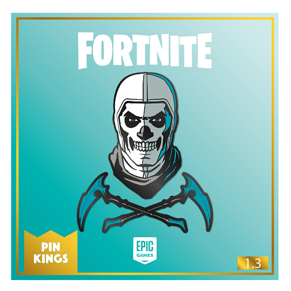 Значок Pin Kings Fortnite (Фортнайт) 1.3 Skull Trooper - набор из 2 шт / брошь / подарок парню мужчине #1