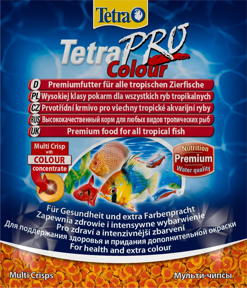 Tetra Pro Color Crisps / Корм-чипсы Тетра для улучшения окраса всех декоративных рыб 12 г (саше)  #1