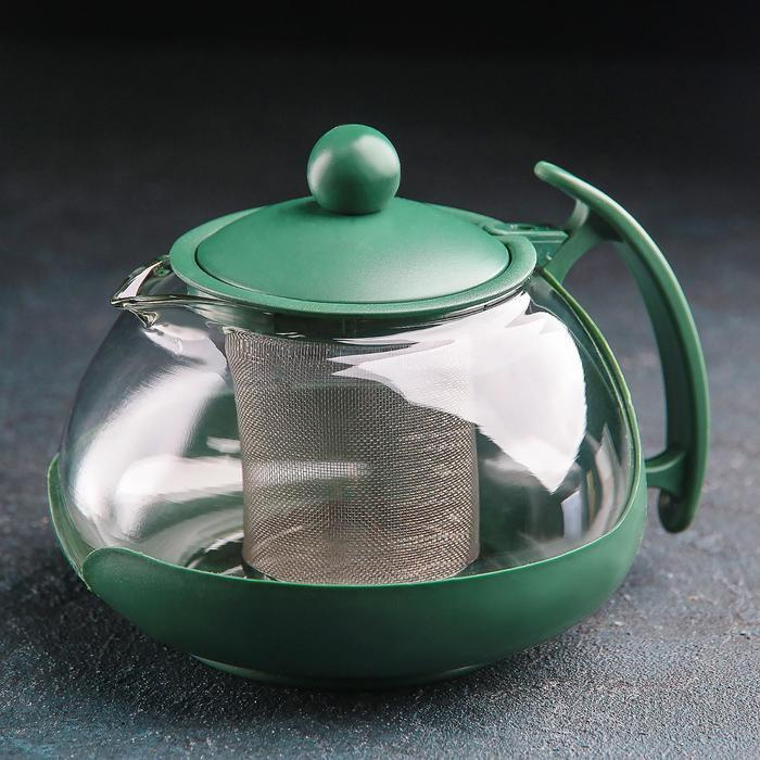 Чайник стеклянный заварочный Фантазия , 750 мл, с металлическим ситом, цвет МИКС  #1