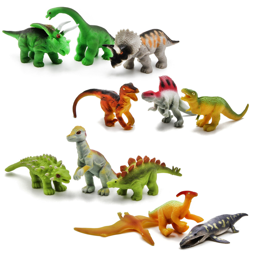 Фигурки-тянучки антистресс "Динозавры" НА130ДБ 11-15 см. Животные из термопластичной резины, 12 штук #1