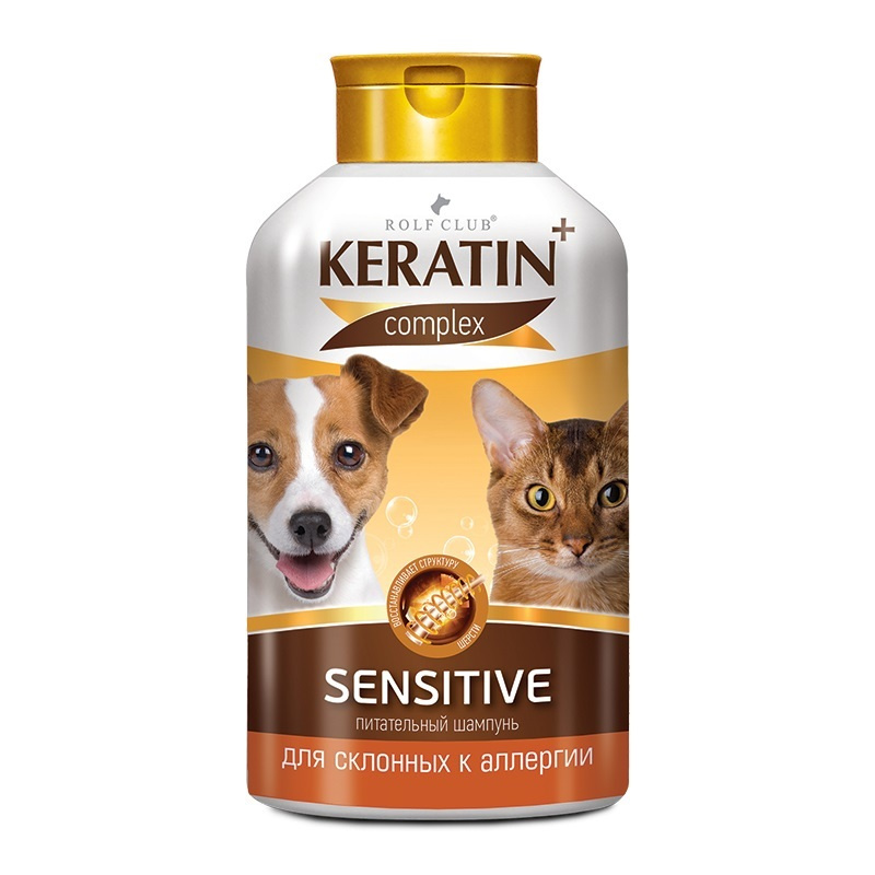 Шампунь KERATIN+ Sensitive для собак и кошек склонных к аллергии 400мл  #1