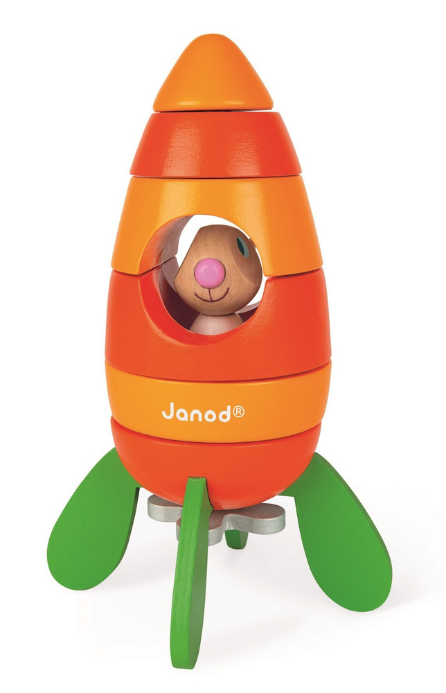 Конструктор магнитный Janod Кролик в ракете #1