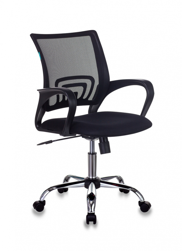 Кресло компьютерное Бюрократ CH-695N/SL/BLACK черный, ткань/сетка, крестовина металл хром  #1