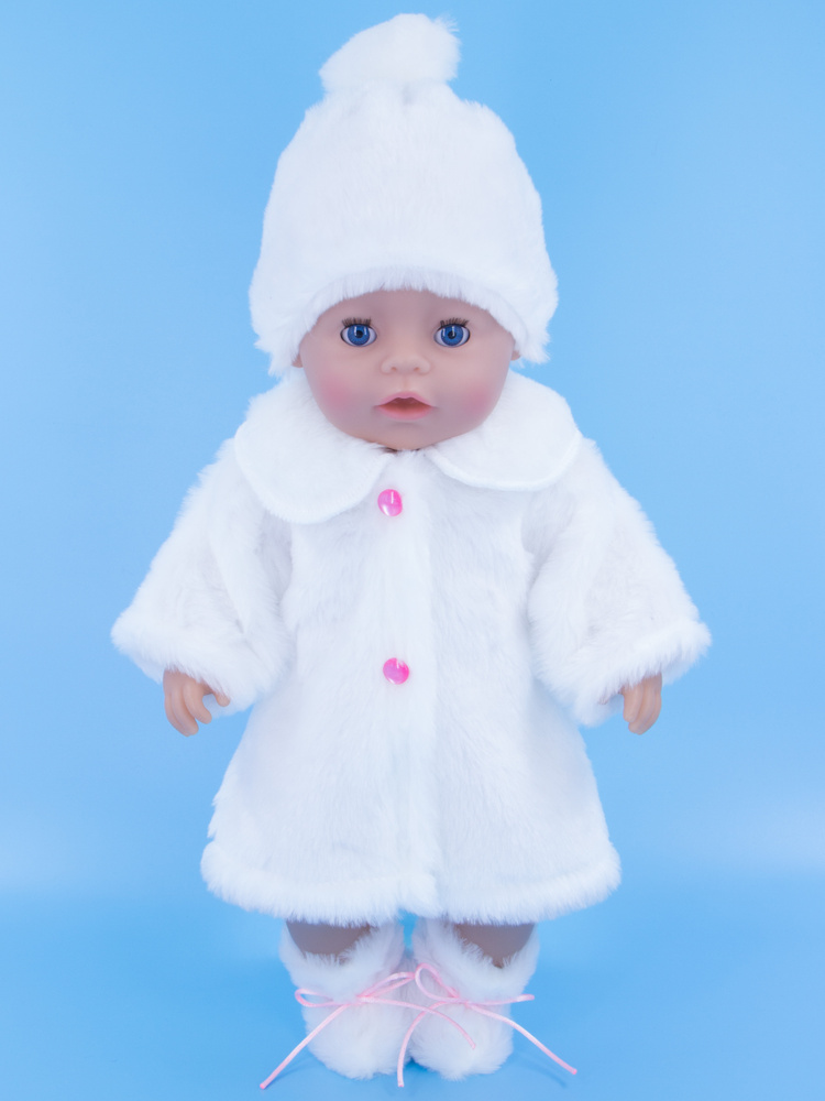 Одежда для кукол Модница Шубка для пупса Беби Бон (Baby Born) 43 см белый  #1