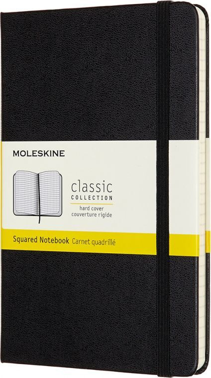 Блокнот в клетку Moleskine Classic Medium, В6, сшитый, полиуретан, 120 л, черный  #1