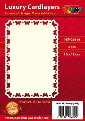 Подложка для открытки A6 "butterfly border" (10.5 х 14.85 см.) / Doodey, артикул BPC5816  #1