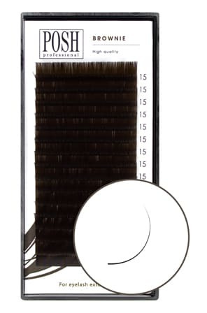 POSH LASH ресницы для наращивания темно-коричневые, изгиб D, 16 линий (Толщина: 0.10; Длина 15 мм)  #1