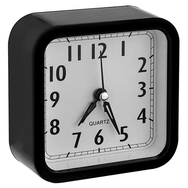 Perfeo Quartz часы-будильник "PF-TC-019", квадратные 10х10 см, чёрные  #1
