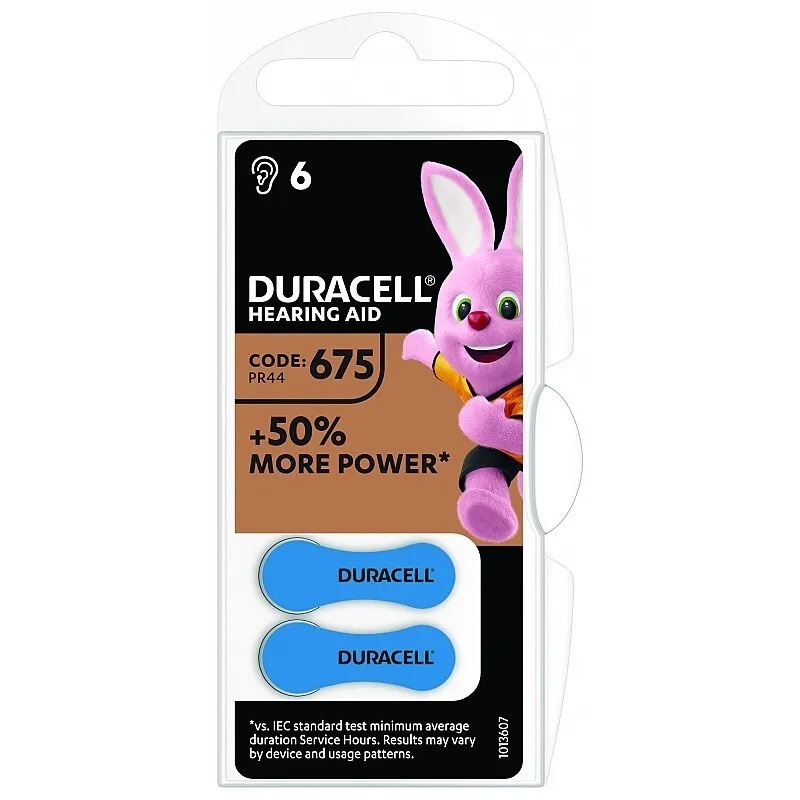 Батарейки для слухового аппарата Duracell ZA675/PR44 1,4V 6 шт #1