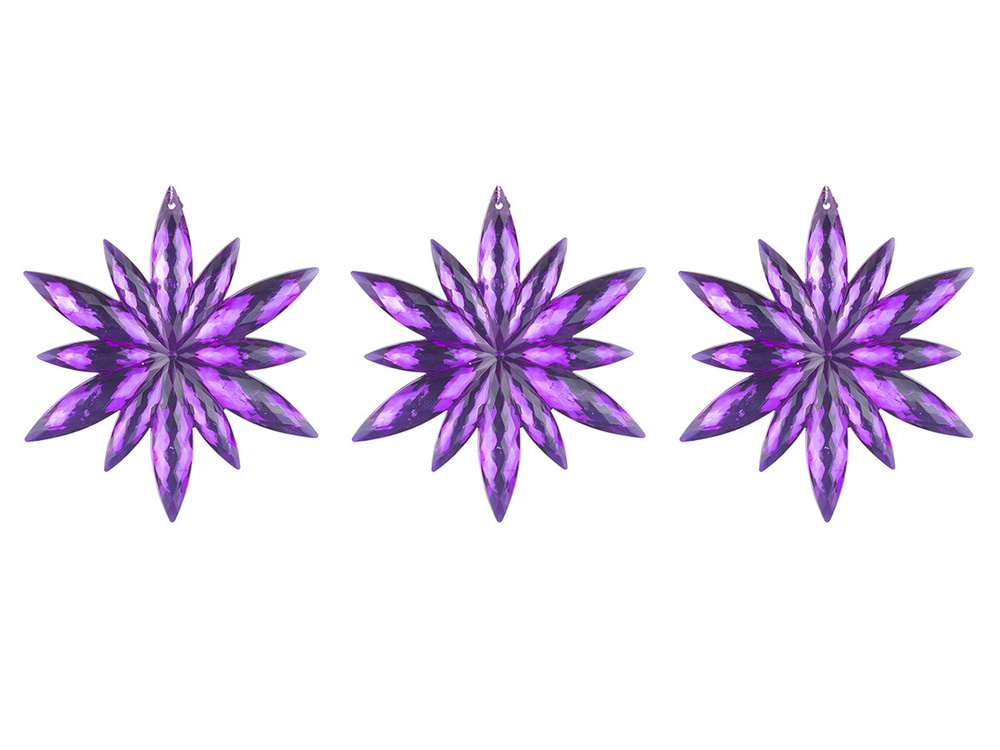 10419 Темно фиолетовая снежинка, 10,3х1,5х11,2 Набор из 3-х шт. KARLSBACH  #1