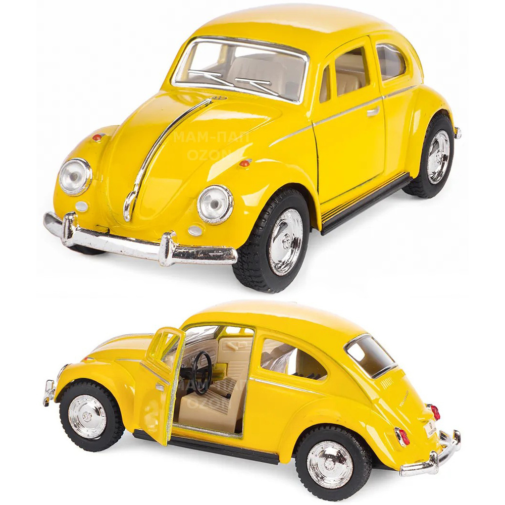 Машинка металлическая Kinsmart 1:32 1967 Volkswagen Classical Beetle (Жук) 5057DKT инерционная, двери #1