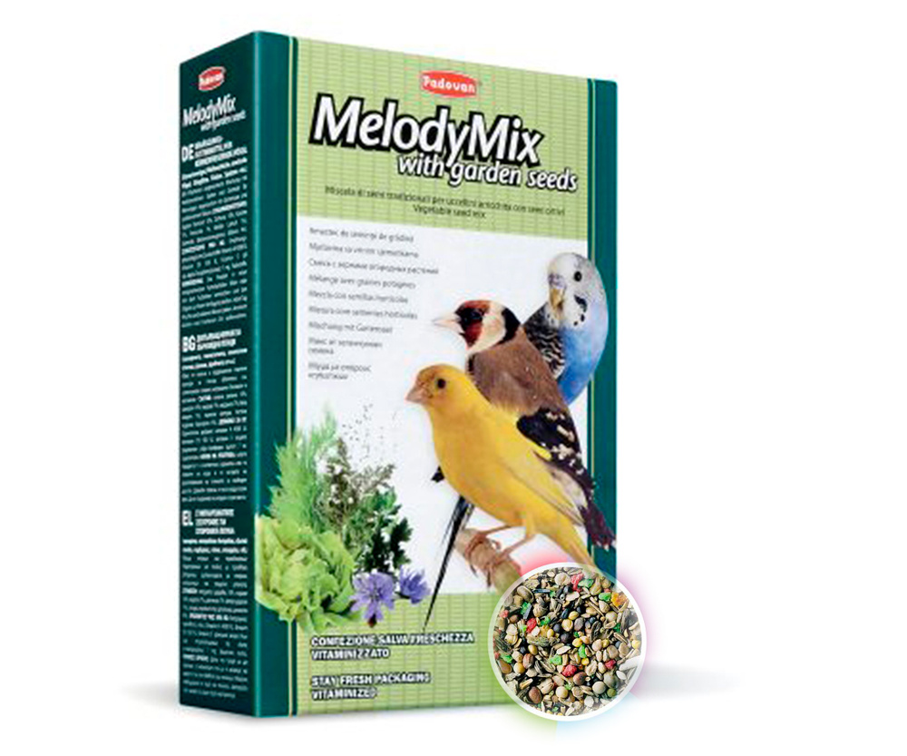 Корм для певчих птиц Padovan melodymix with garden seeds 300г #1