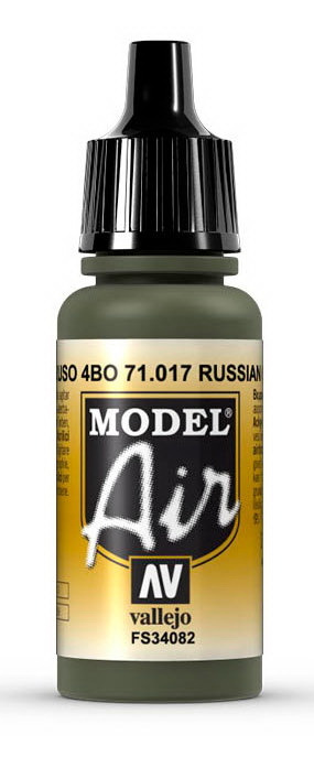 Краска Vallejo 017.  "Model Air"  Русский зеленый 17мл #1