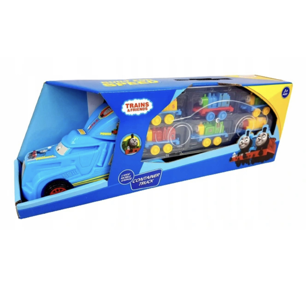 Игровой набор Автовоз с паровозиками, 6 вагонов в наборе, 40см (голубой)  #1