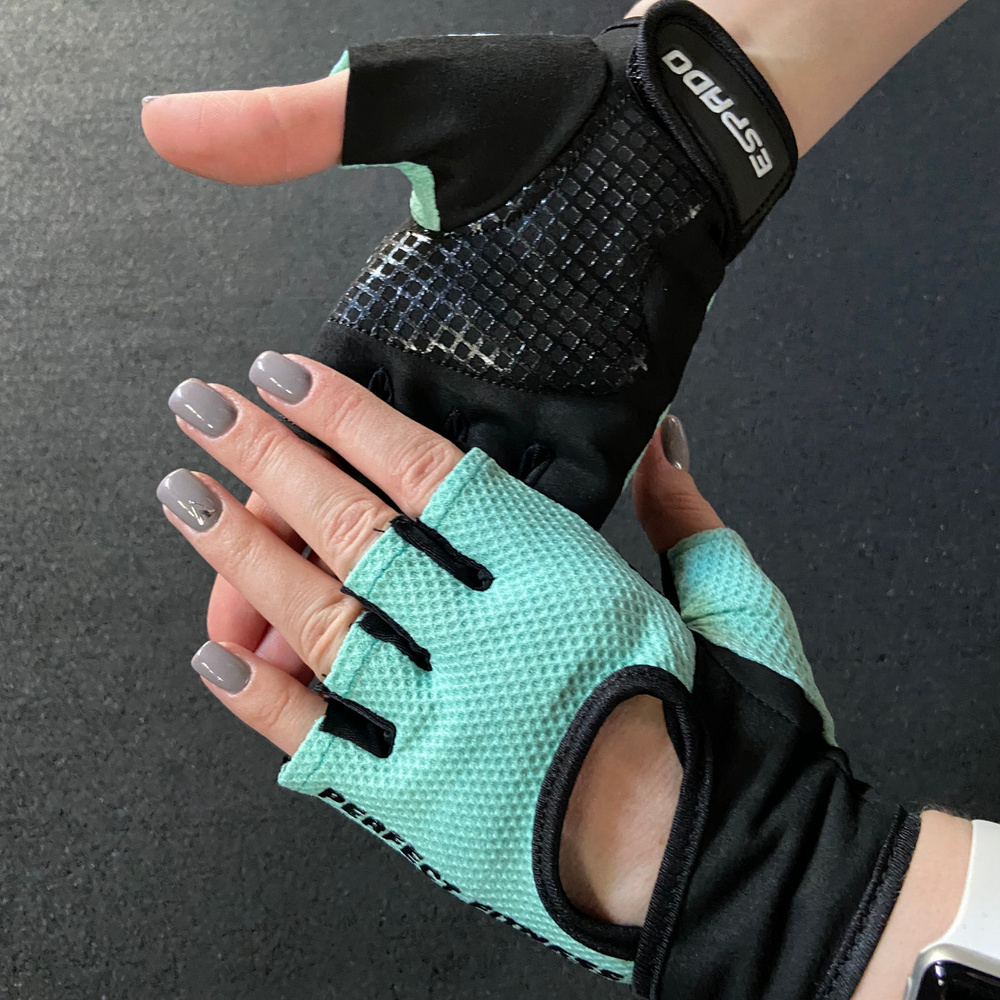 Перчатки для фитнеса Espado, ESD002, мятный, M, для занятий спортом велоперчатки женские без пальцев #1