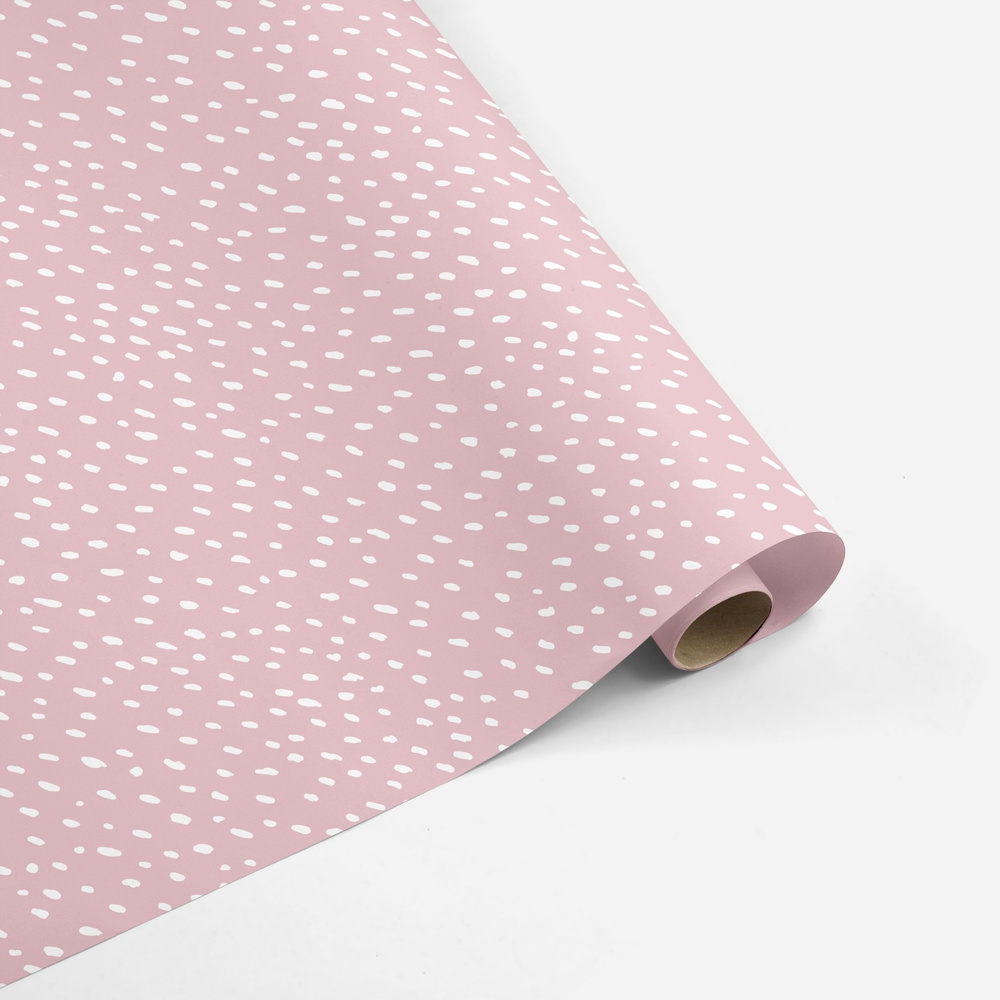 Бумага упаковочная универсальная женская декоративная, Белый на розовом 70*100 см  #1