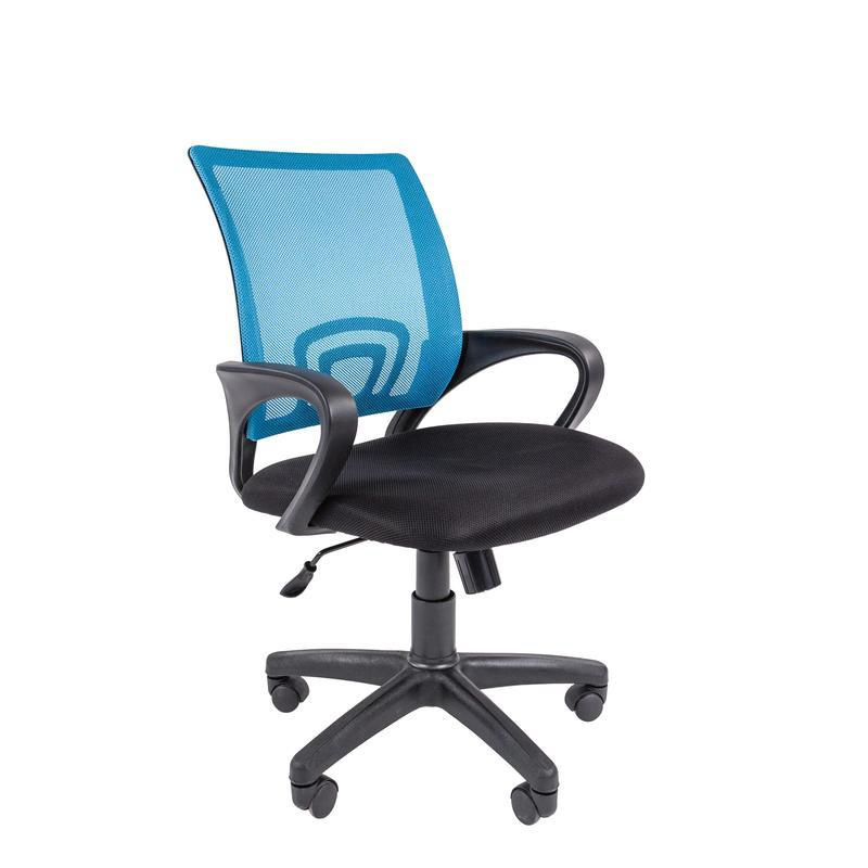Кресло VT_EChair-304 ТС Net ткань черн/сетка голубой, пластик #1
