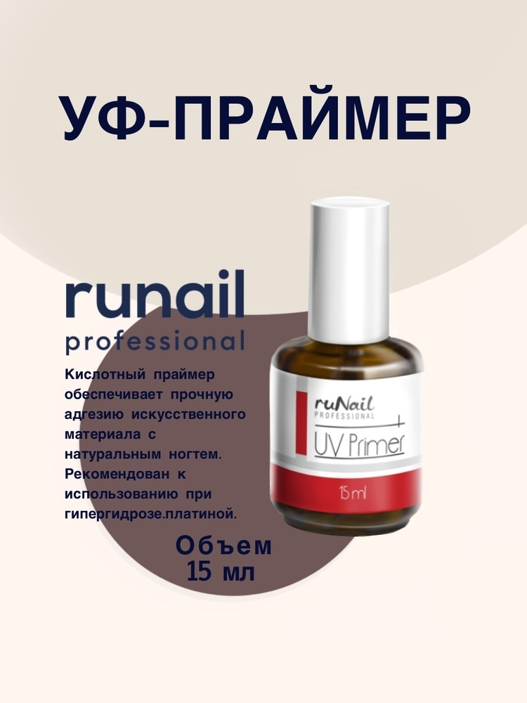 RuNail Professional УФ-Праймер для ногтей, 15 мл (0100) #1