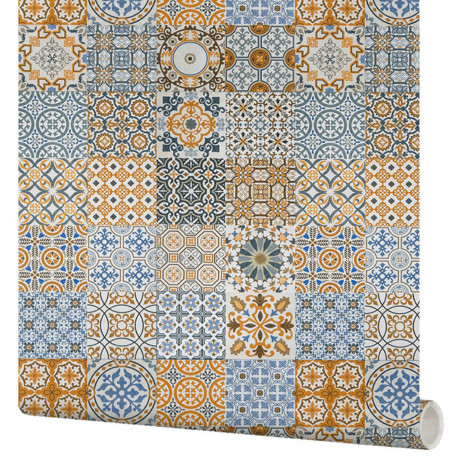 Пленка самоклеющаяся "Плитка азулежу светло-синяя" для мебели и декора, 64x270 см (Арт. 64-629)  #1