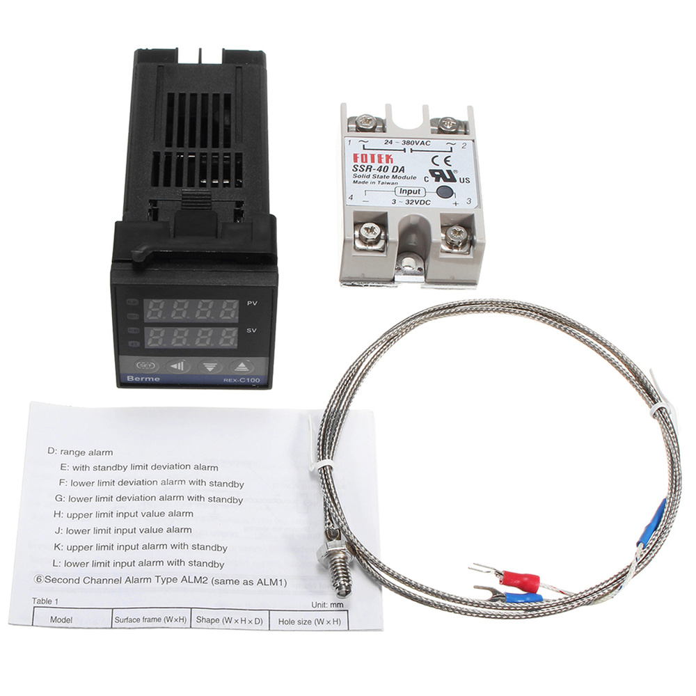 Терморегулятор/термостат,REX-C100 SSR DN/SSR-40DA/M6 #1