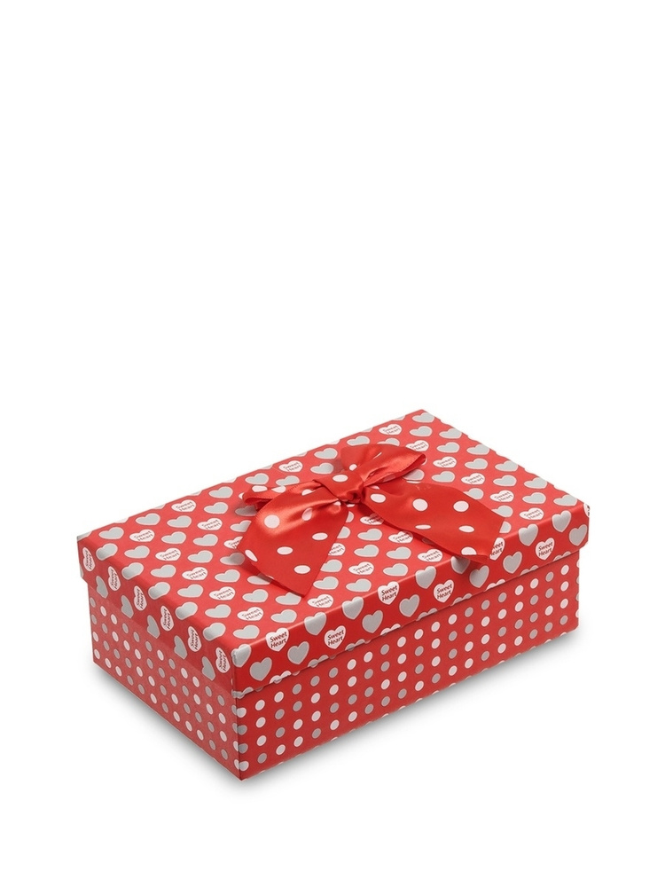 Коробка подарочная "Прямоугольник" красная белая 7*12*19 см  #1