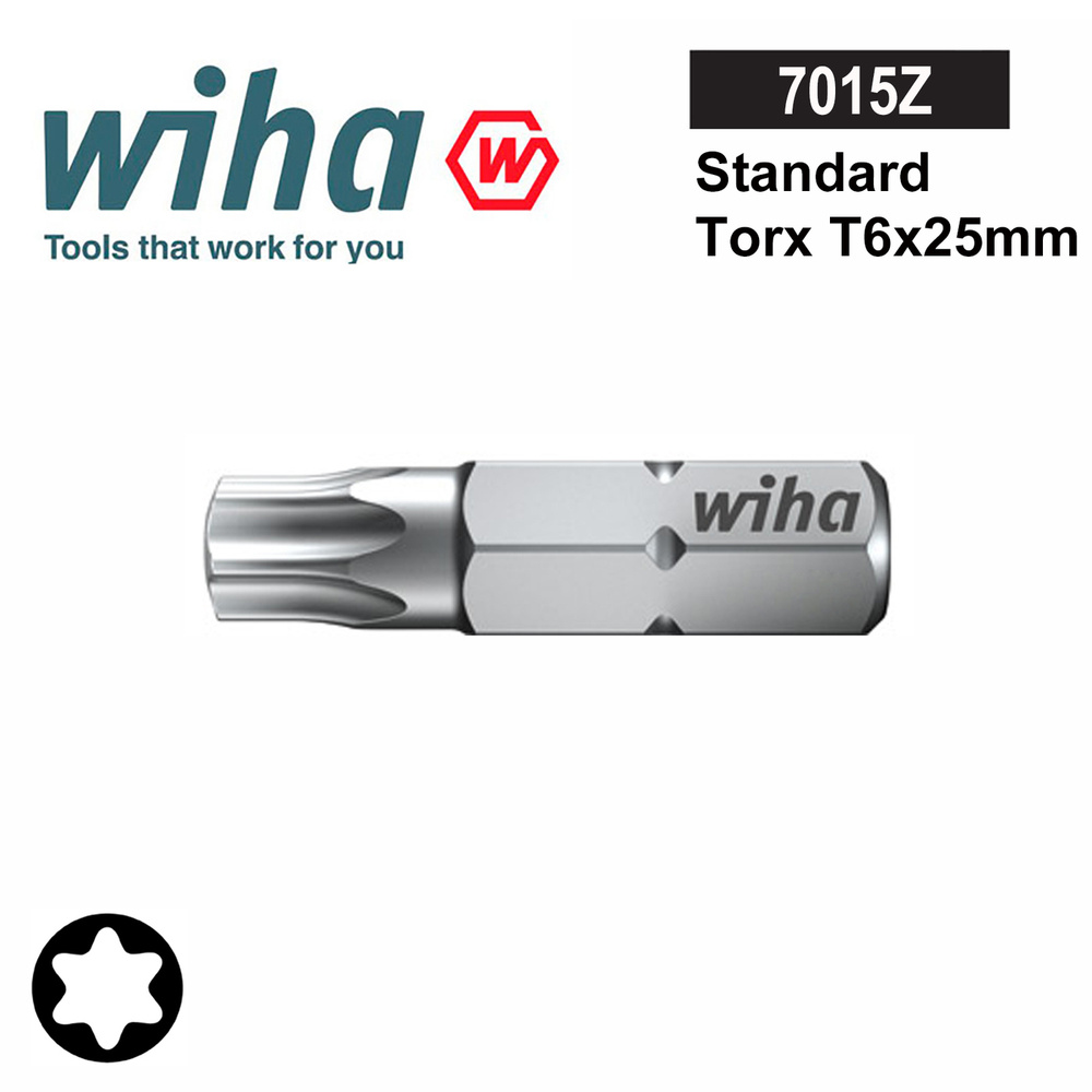 Бита Т 6x25мм TORX Standard Wiha 7015Z 01712 #1