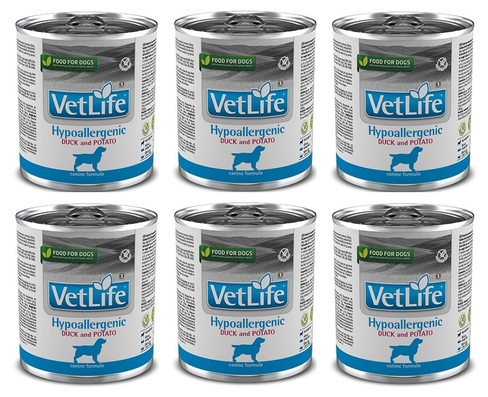 Консервы "Farmina Vet Life HYPOALLERGENIC Утка с картофелем", диета для собак при пищевой аллергии/непереносимости #1